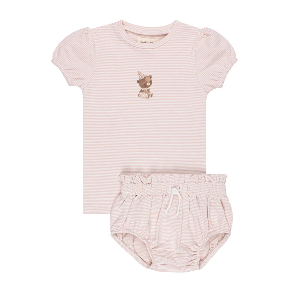 Ely’s & Co. Pink Organic Bear 2 pc Set