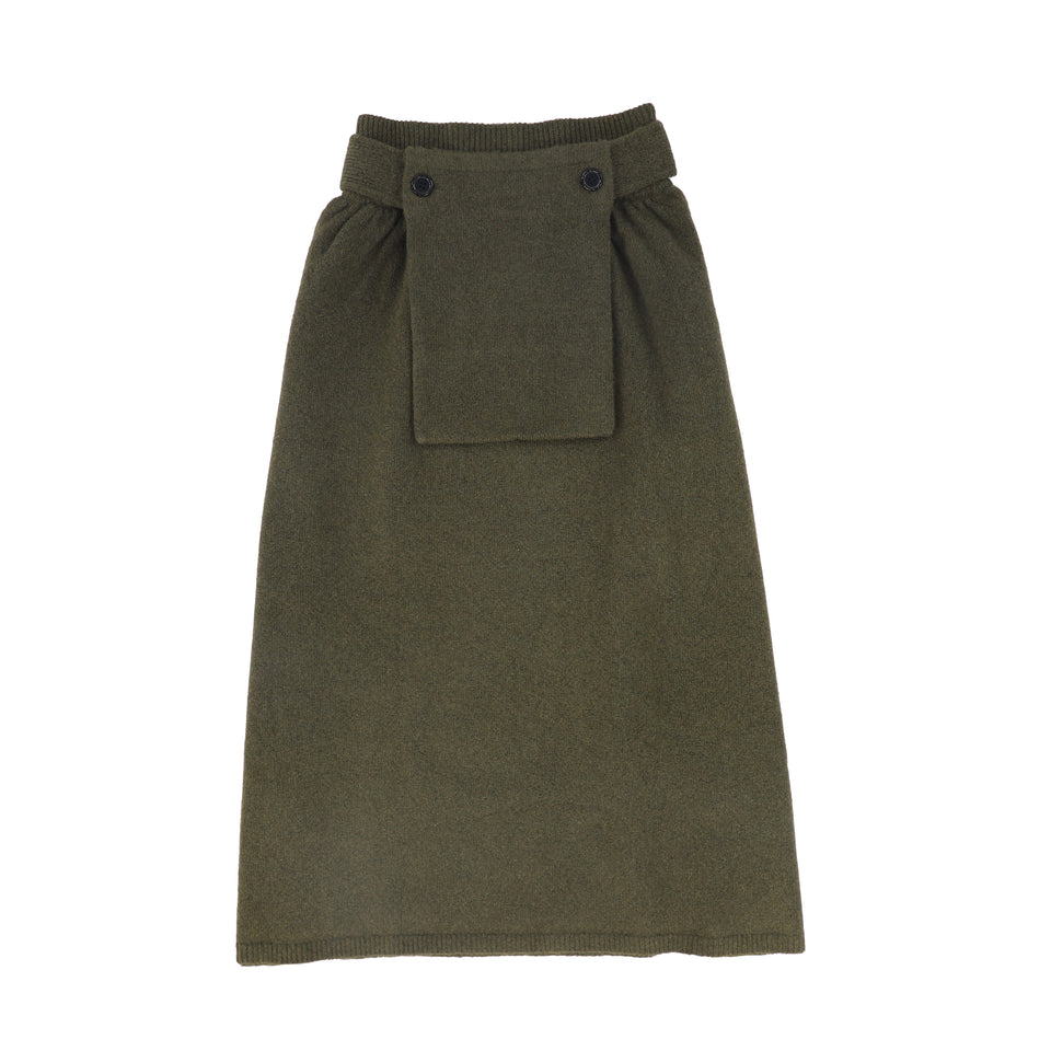 Valentina Green Pouch Knit Skirt