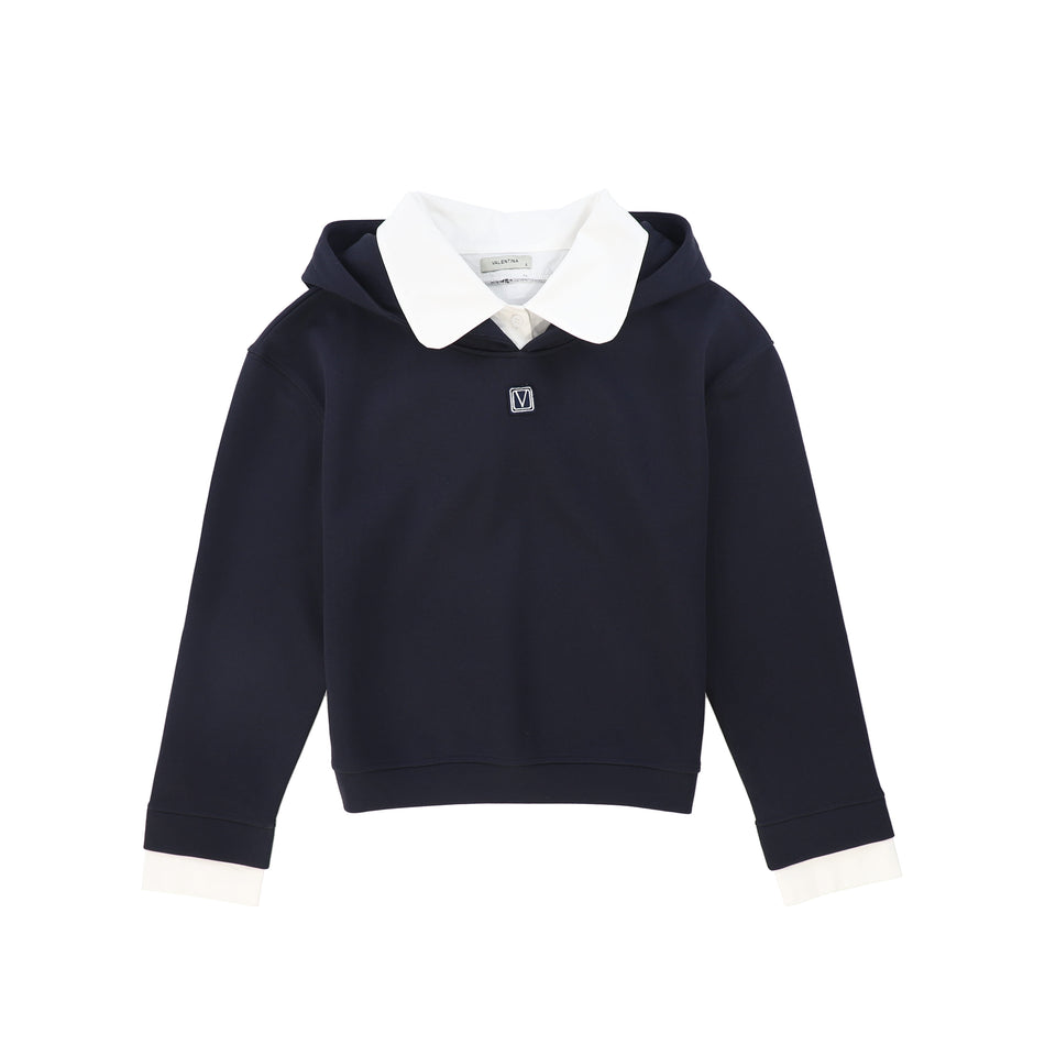 Valentina Navy Blouse Sweatshirt