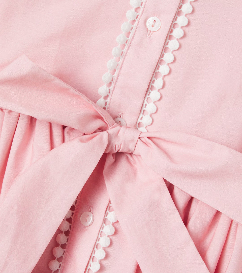 Patachou Bow-Detail Printed Cotton Shirt dress *check length before ordering.