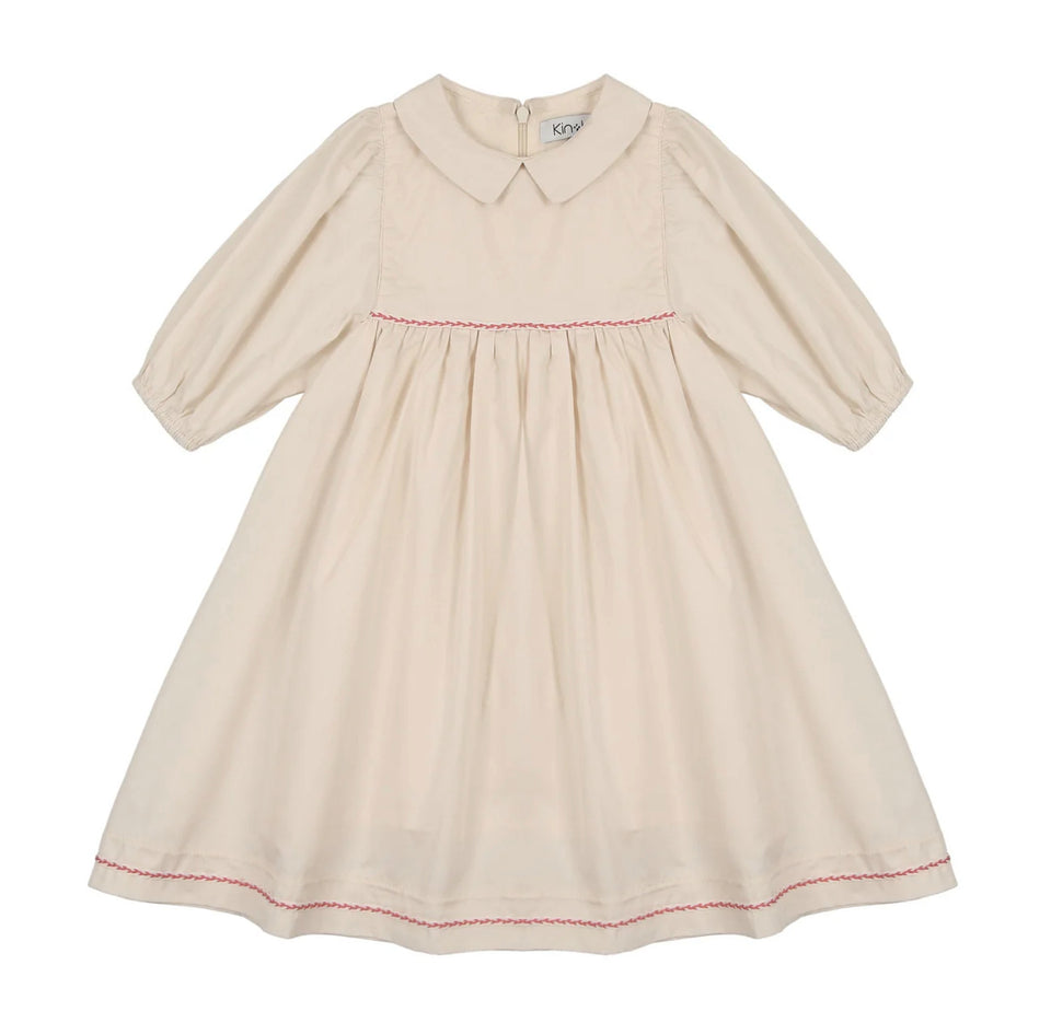 Kin Kin Natural Peter Pan Collar Long Sleeve Dress
