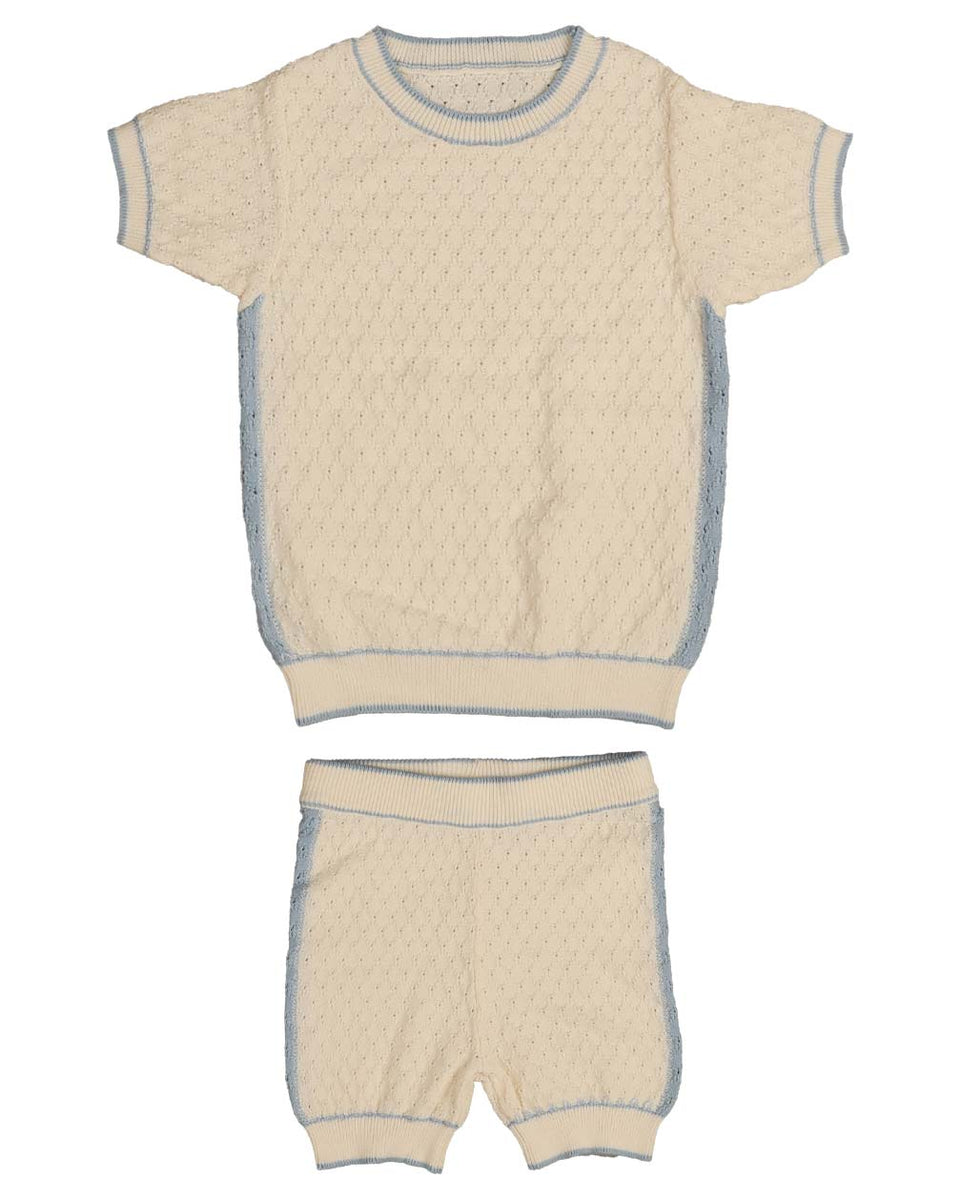 Noma Powder Blue Textured Mini Argyle Set