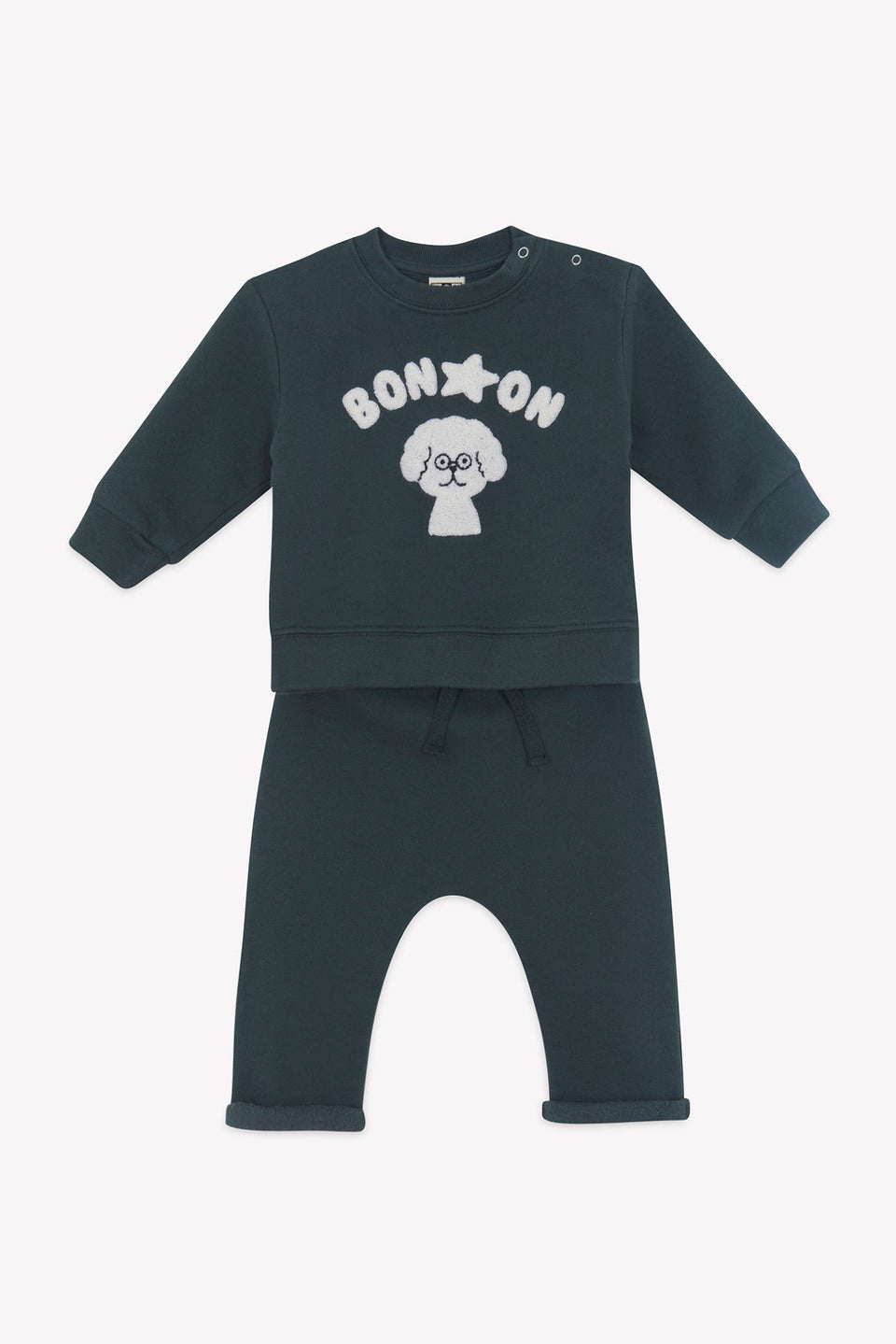 Bonton Navy Poodle Sweatset