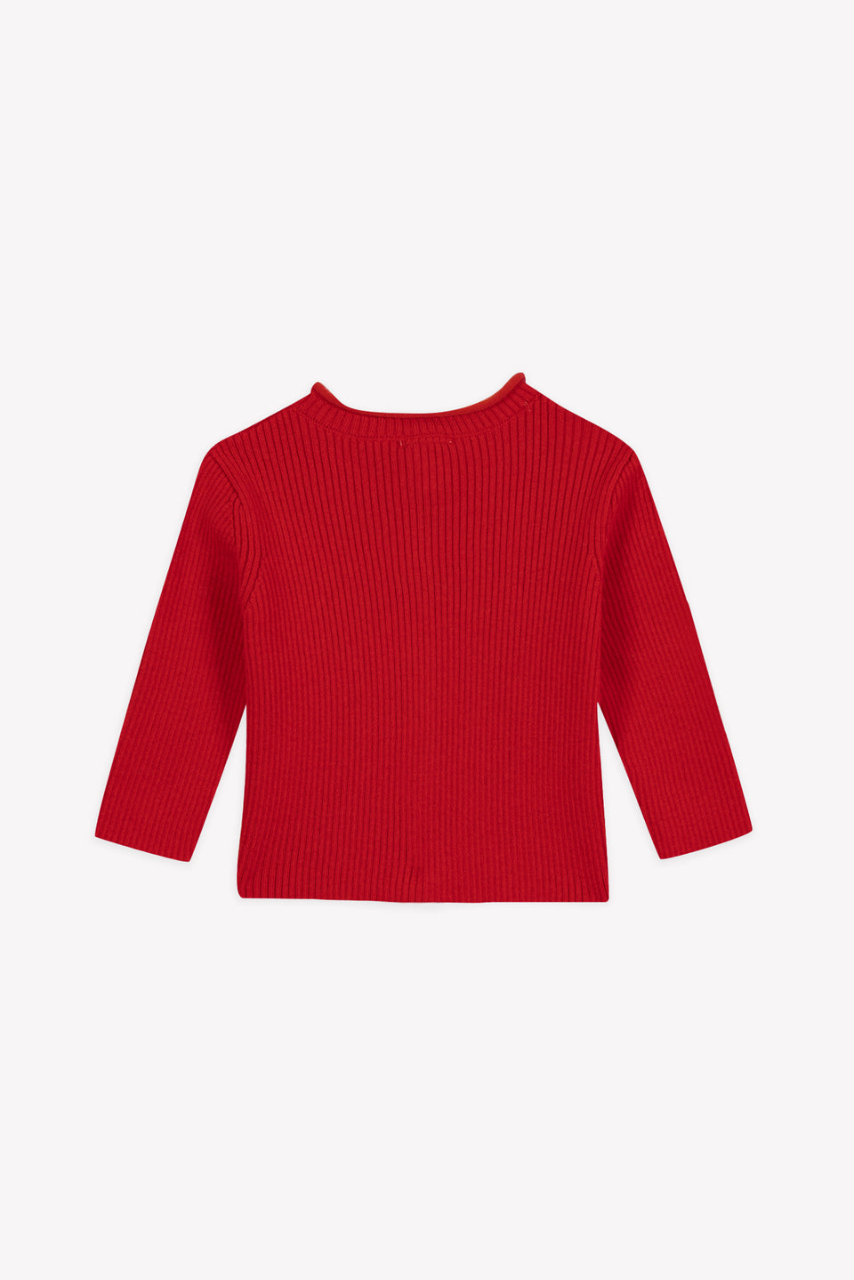 Bonton Red Notta Ribbed Cardigan