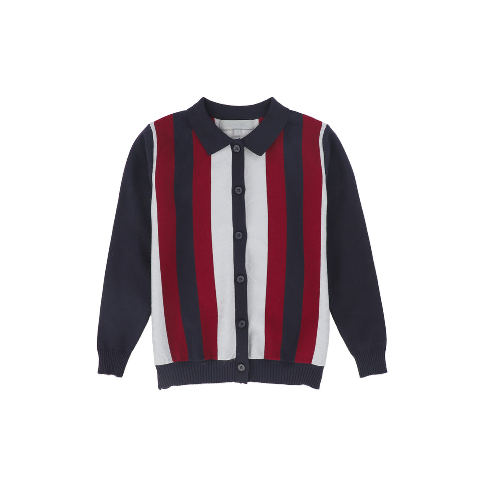 Bace Multi Stripe Knit Collar Cardigan