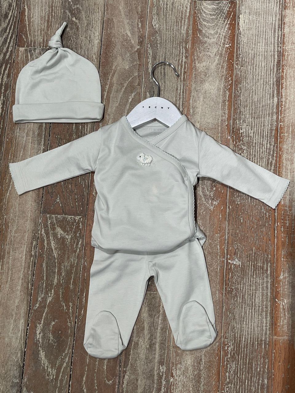 Wild Wawa Blue Lamb Embroidered 3pc Set
