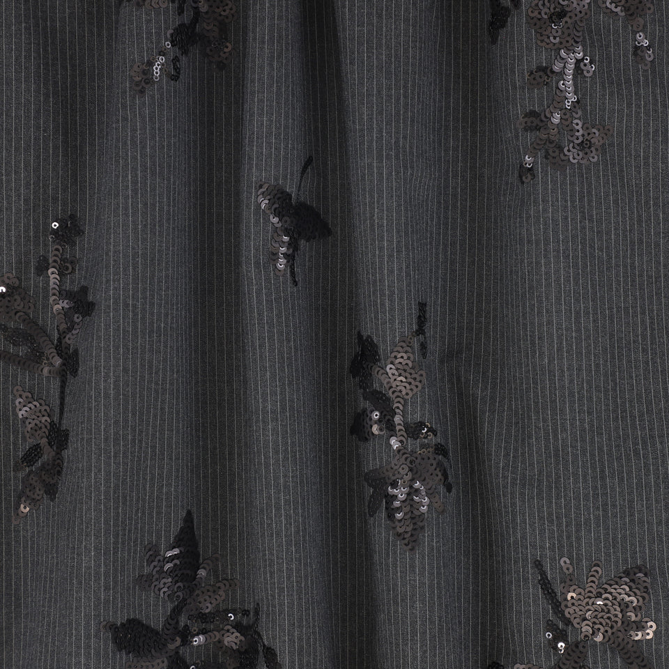 Valentina Charcoal Pinstripe Sequin Skirt