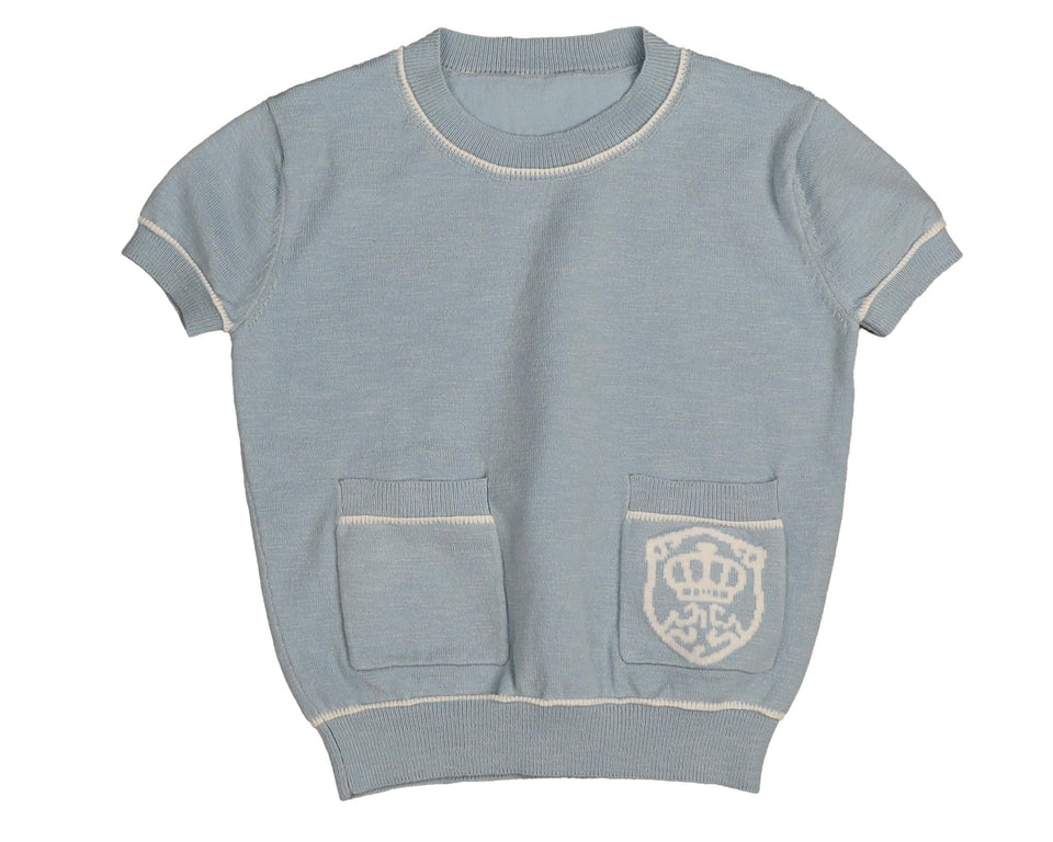 Belati Powder Blue SS Knit w/ Emblem