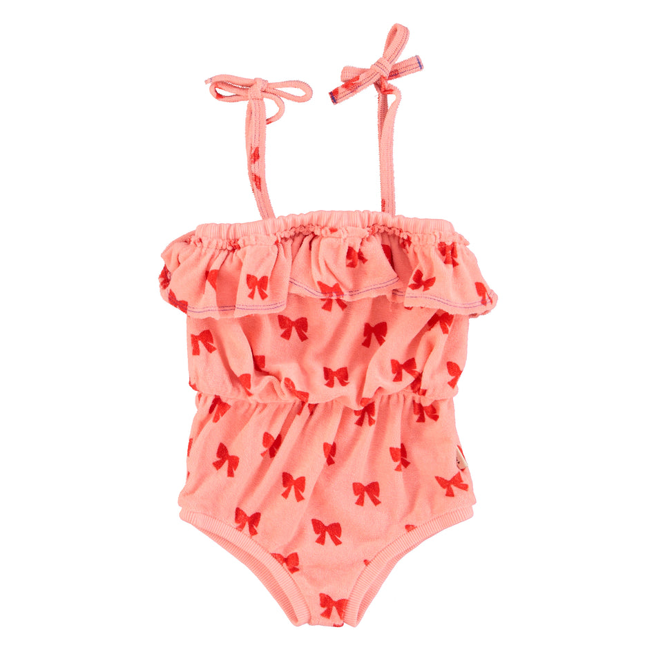 Piupiuchick Pink with Red Bows Playsuit
