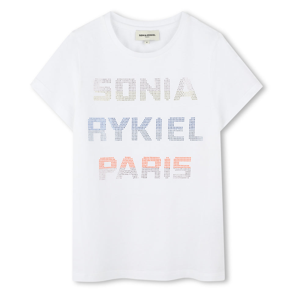 Sonia Rykiel White Multi Color Logo T-shirt