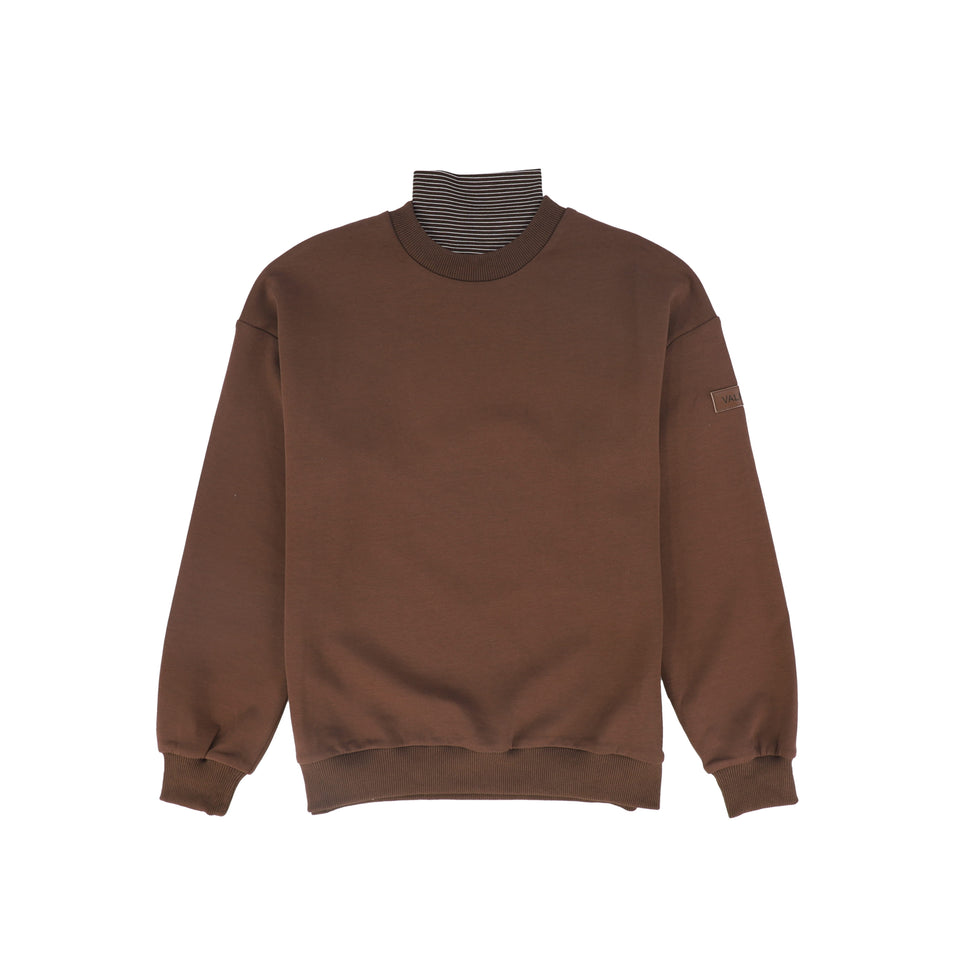 Valentina Brown Stripe Turtleneck Sweatshirt