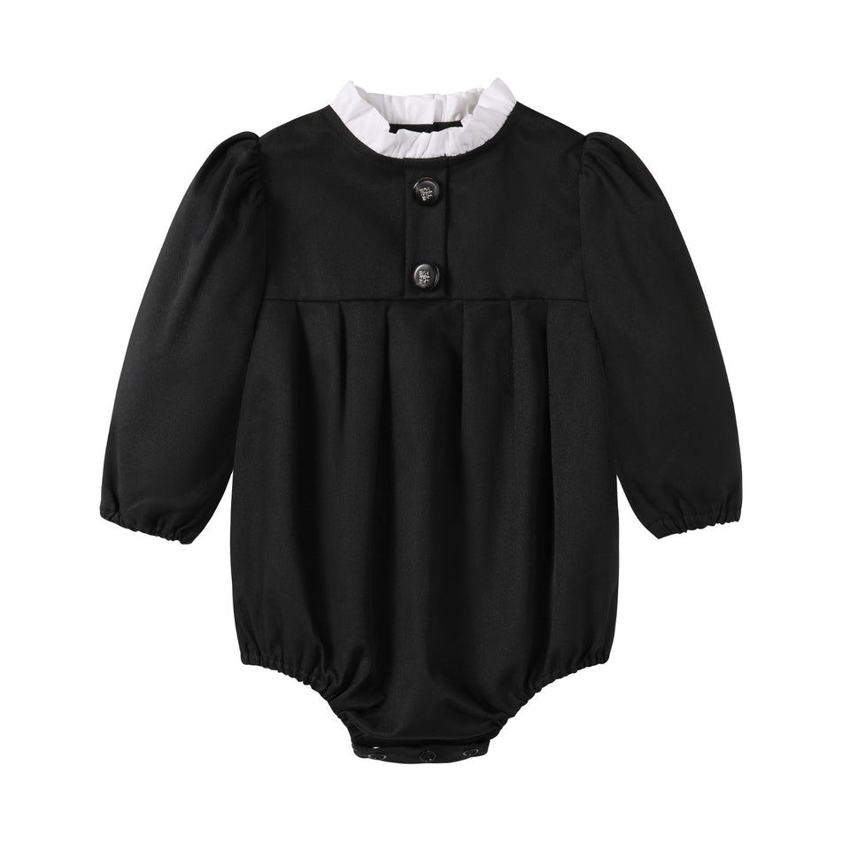 Nou Nelle Black Taffeta Romper