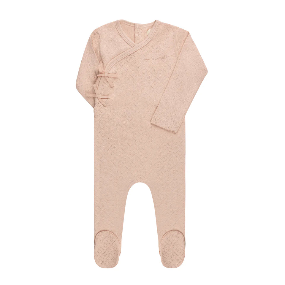 Ely’s & Co. Pink/Rose Gold Amore Pointelle Footie