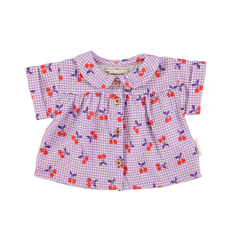 Piupiuchick Purple Checkered Collar Shirt