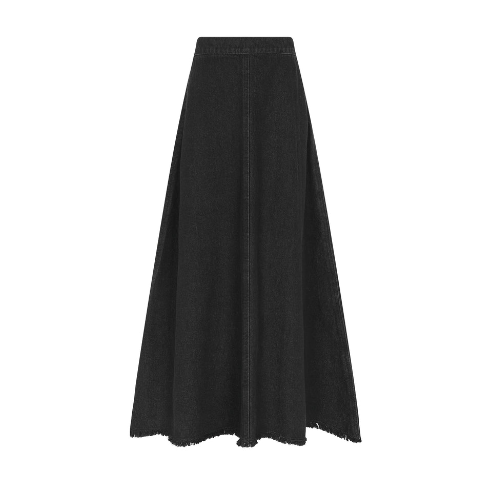 Little Parni Black Denim Frayed Hem Teen Skirt