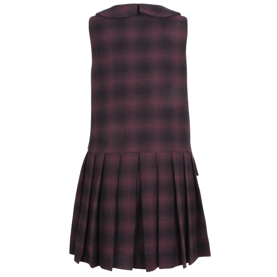 Jessie & James Burgundy Check Dolly Pinafore Dress-Ran Big