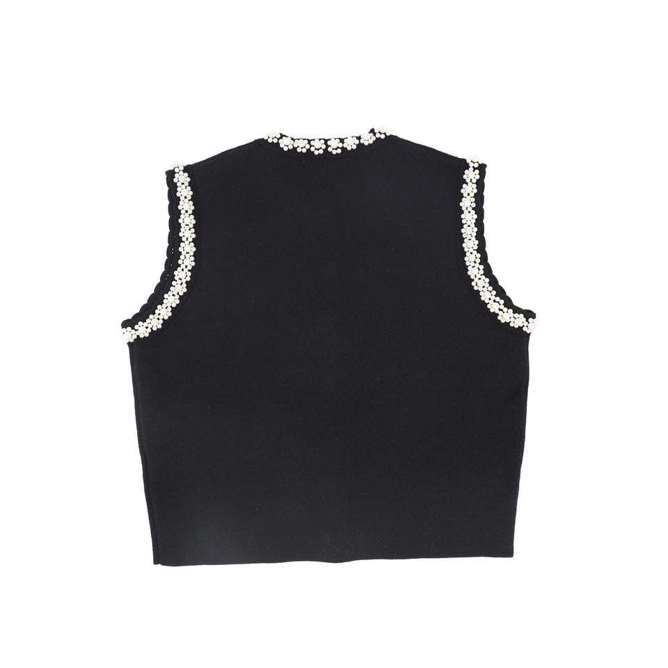 Valentina Black Pearl Trimmed Vest