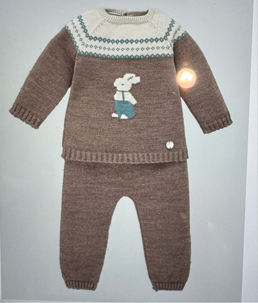 Paz Brown Knit Sweater Set