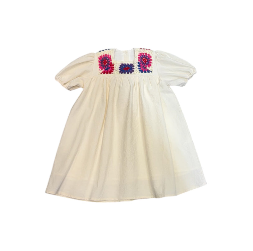 Pernille Multi Knitted Yarn Flowers Dress