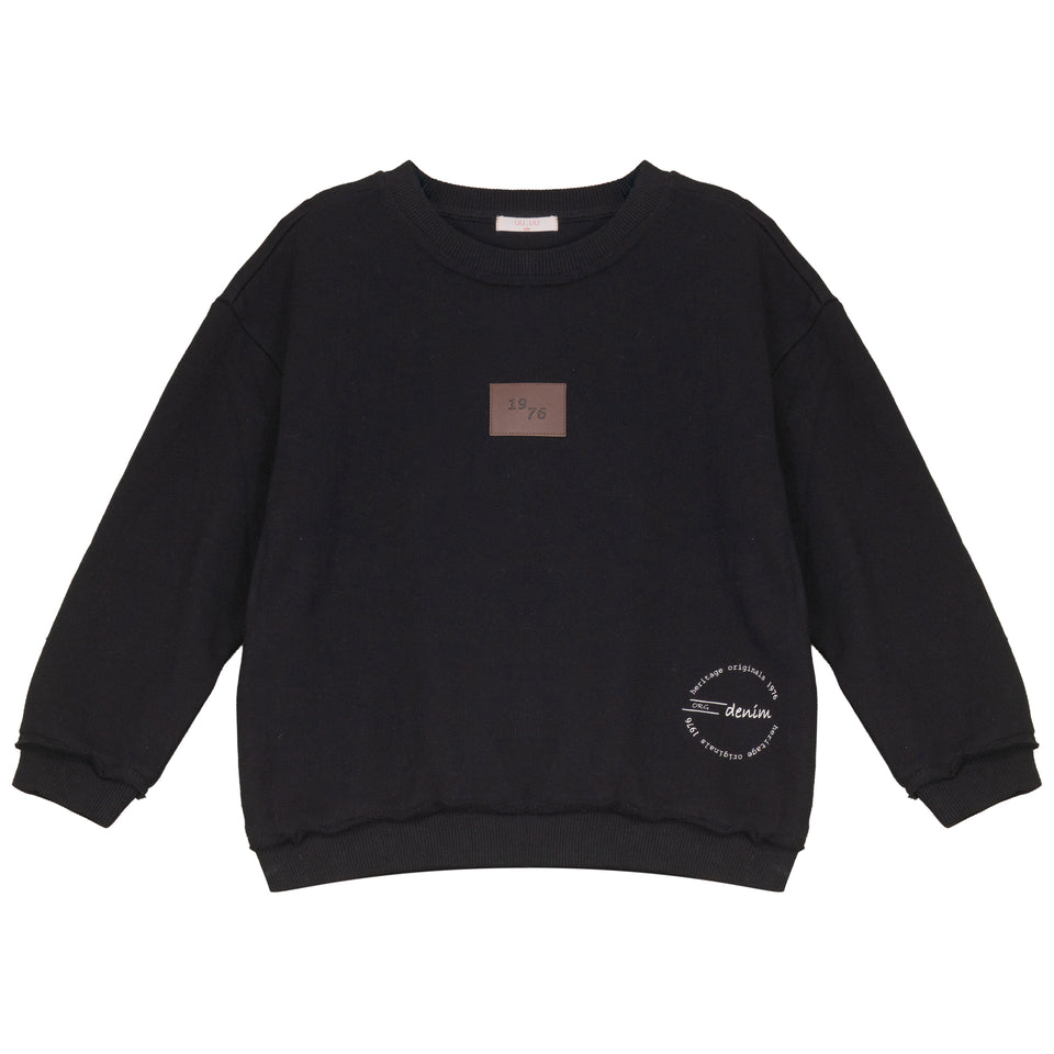 Calla Lili Black Boy Stamp Sweatshirt