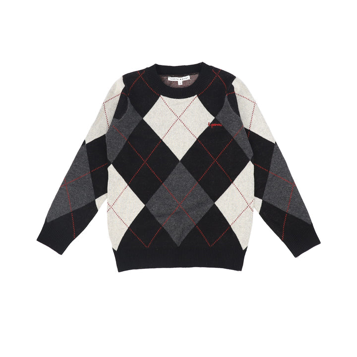Little Parni Black Boys Argyle Sweater