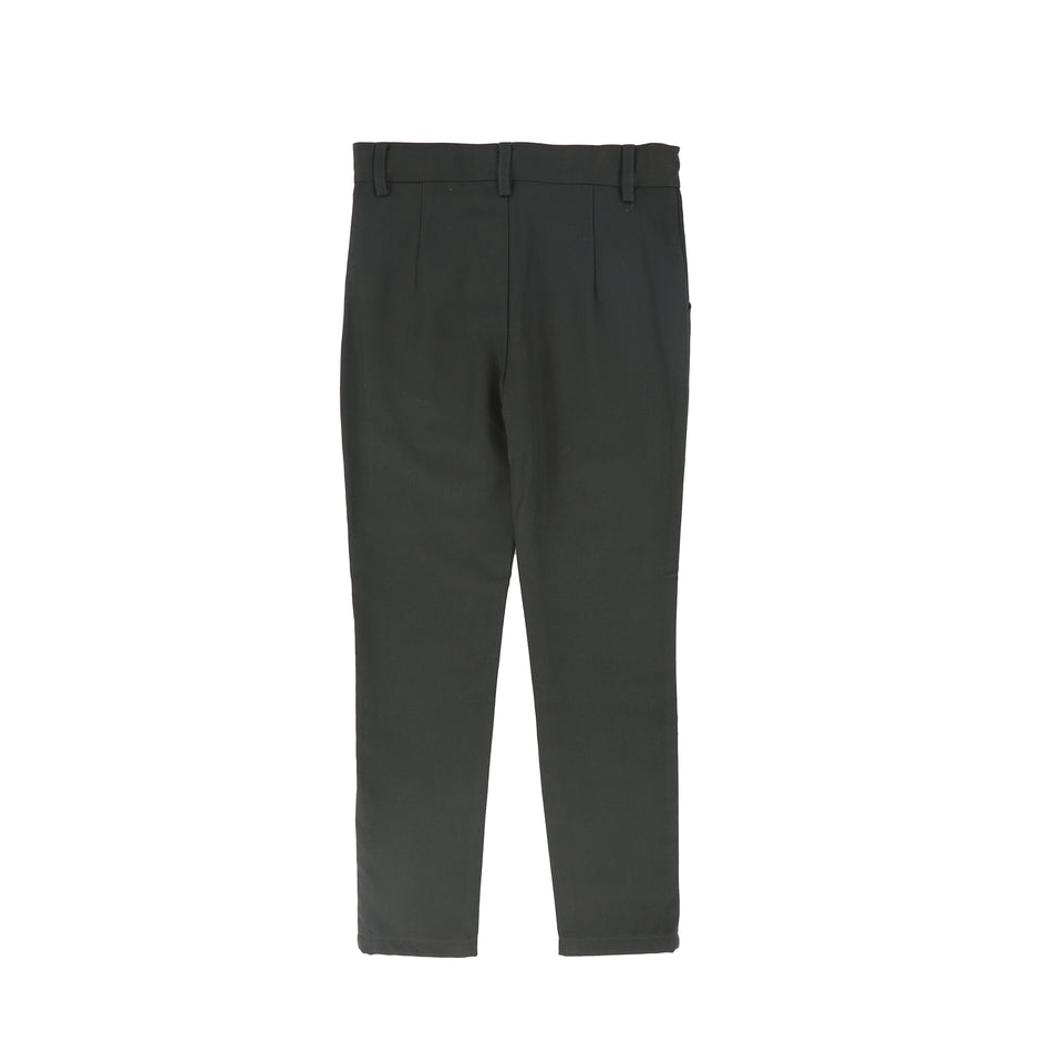 Le Bourdon Olive Solid Fitted Pants