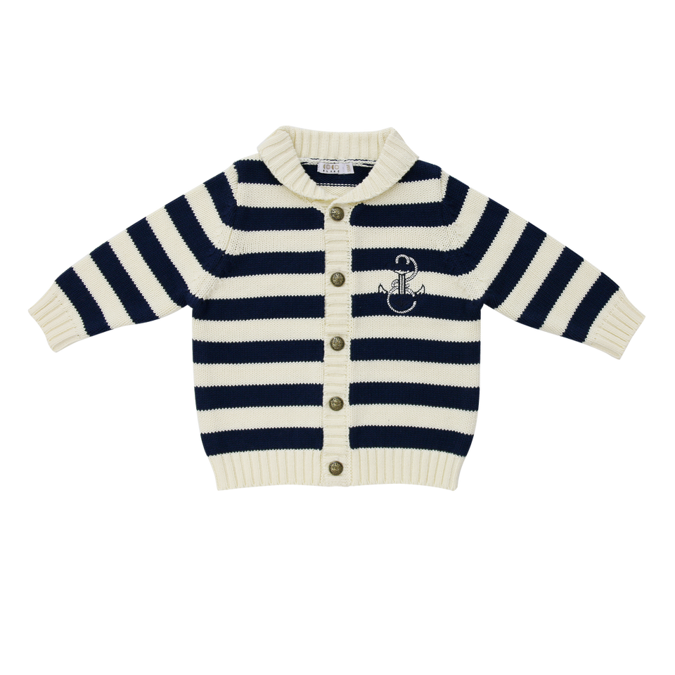 Coco Blanc Navy/Cream Shall Collar Sweater