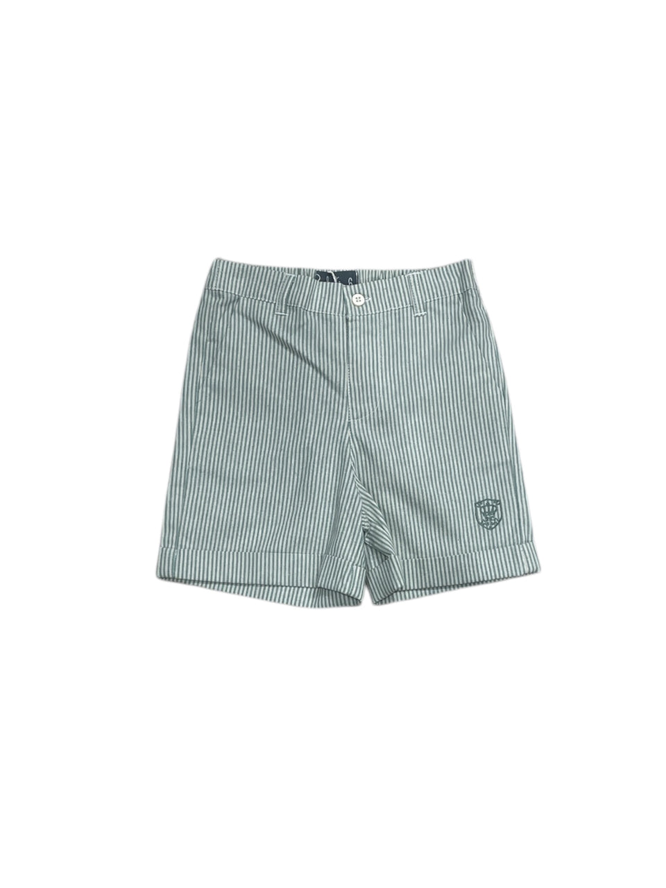 Belati Green Striped Shorts with Emblem