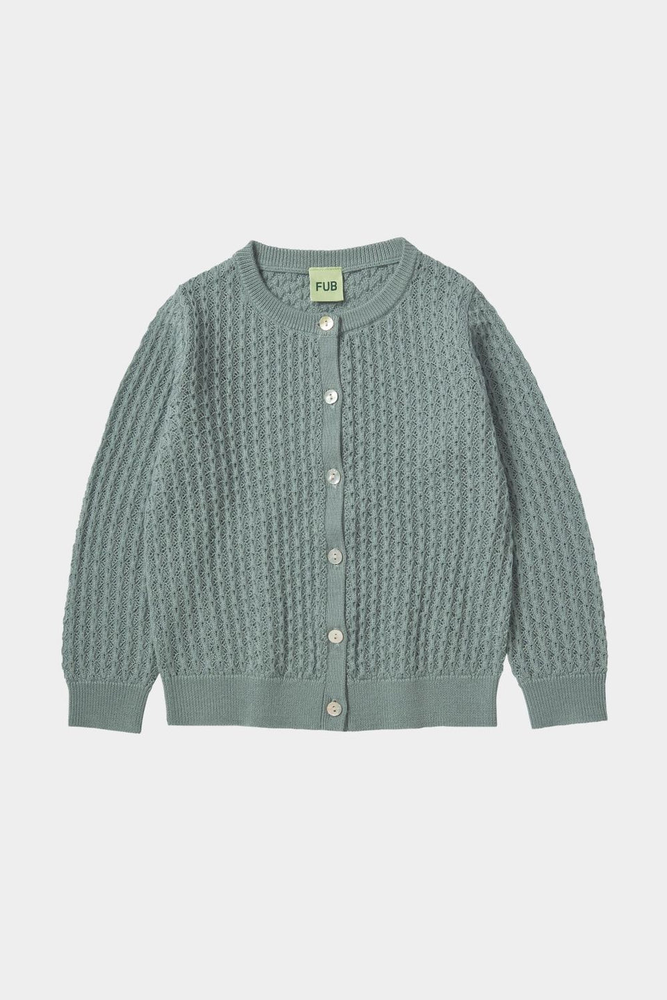 Fub Misty Green Pointelle Cardigan