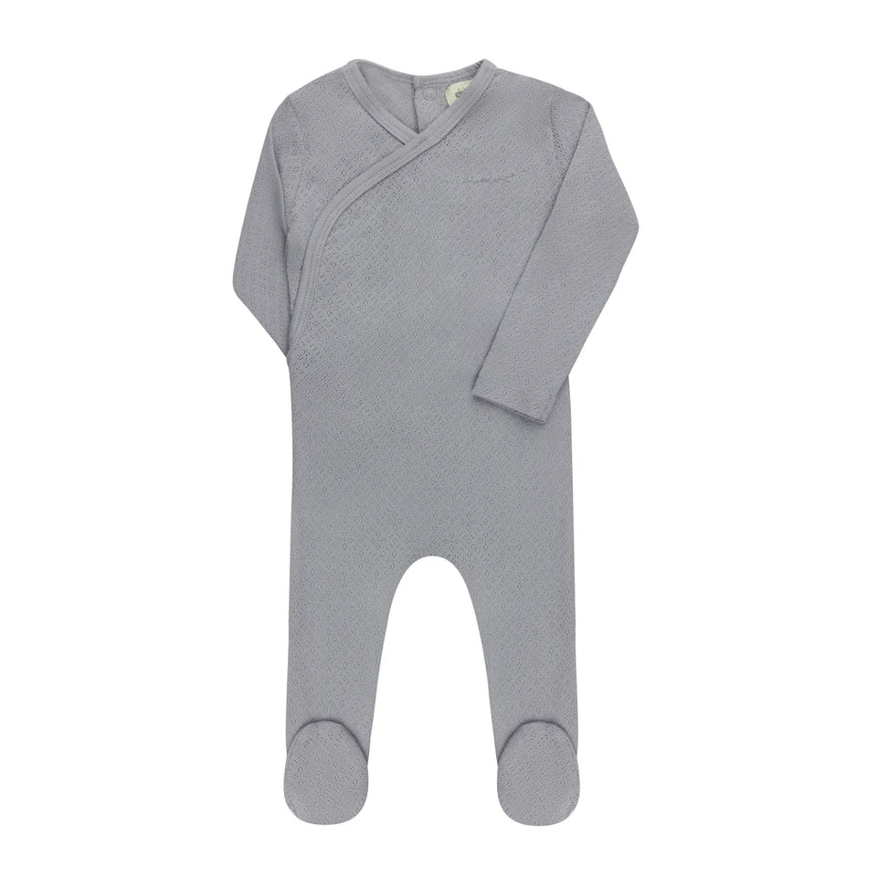 Ely’s & Co. Blue/Silver Amore Pointelle Footie