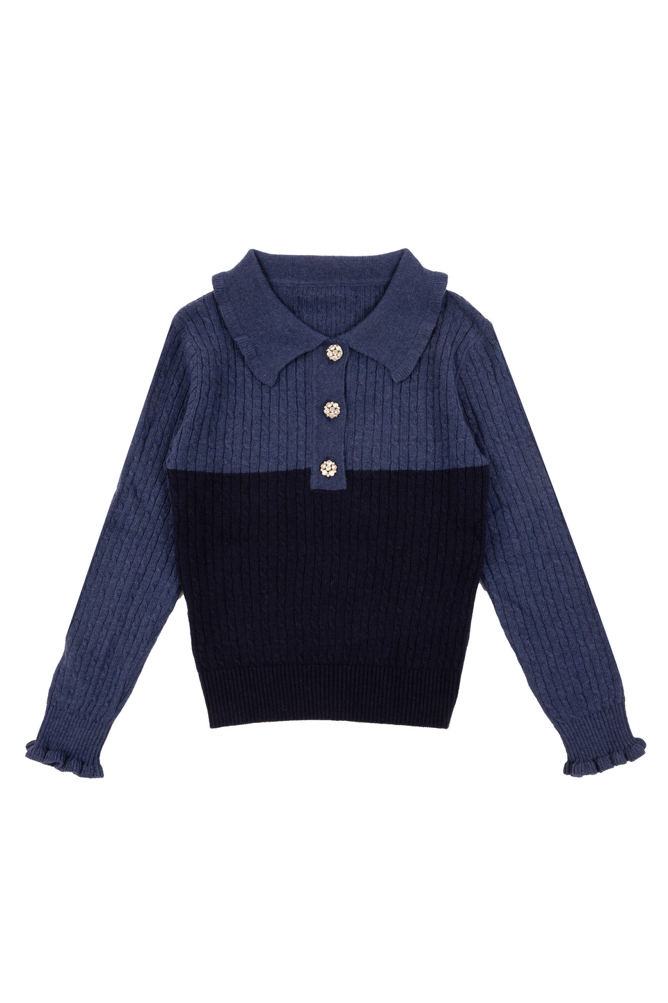 Mimisol Dark Blue Embellished Top