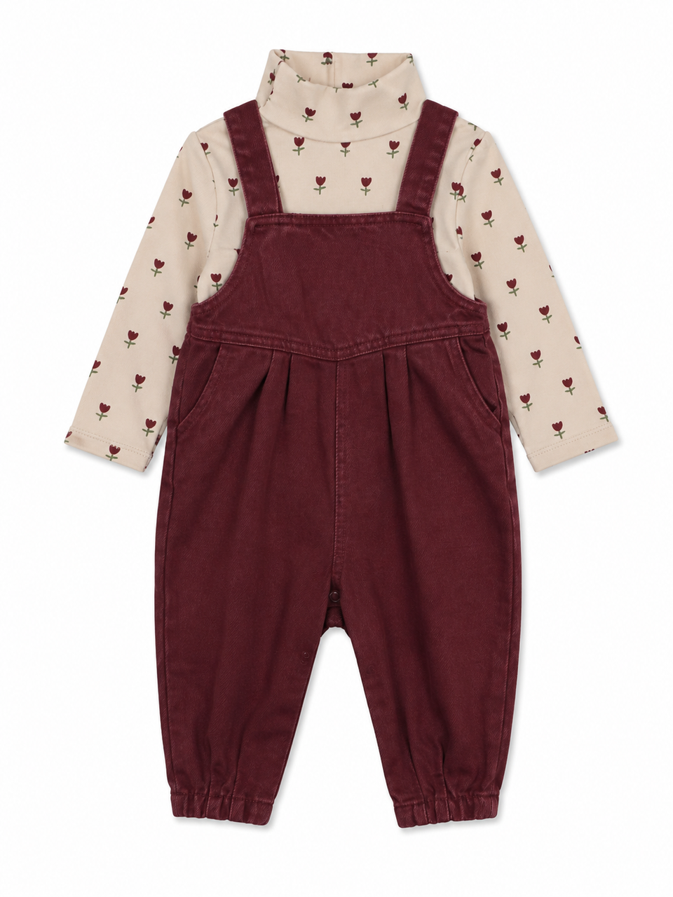 Kin+Kin Washed Burgundy Overall Set