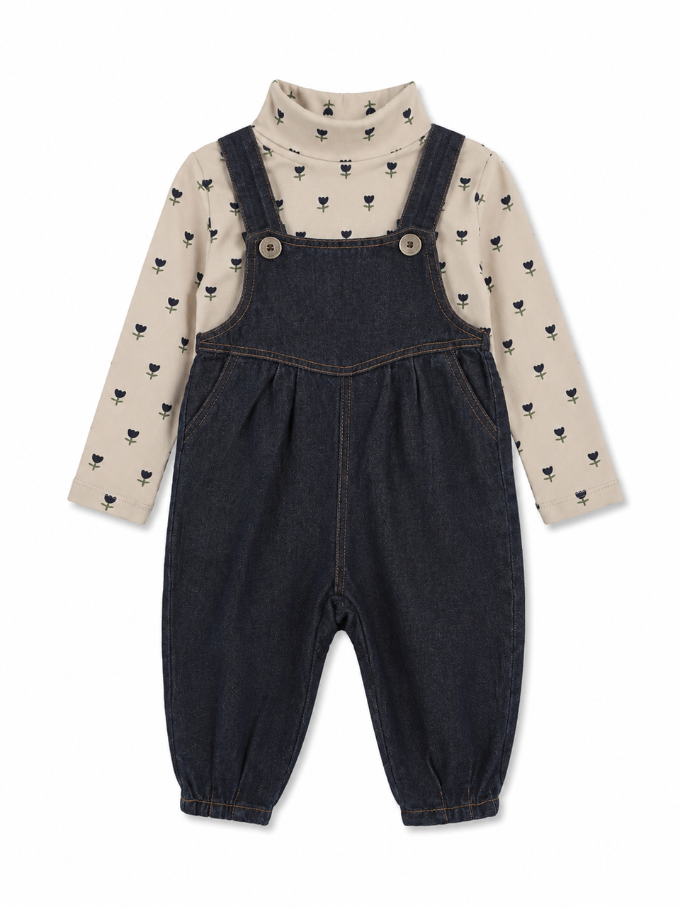 Kin+Kin Washed Blue Overall Set
