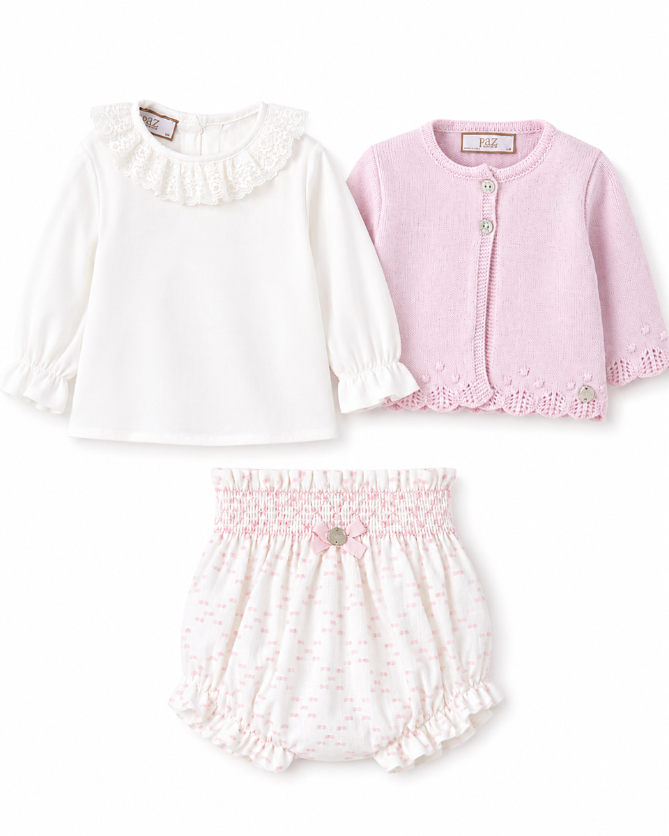 Paz Light Pink Knit 3pc Set