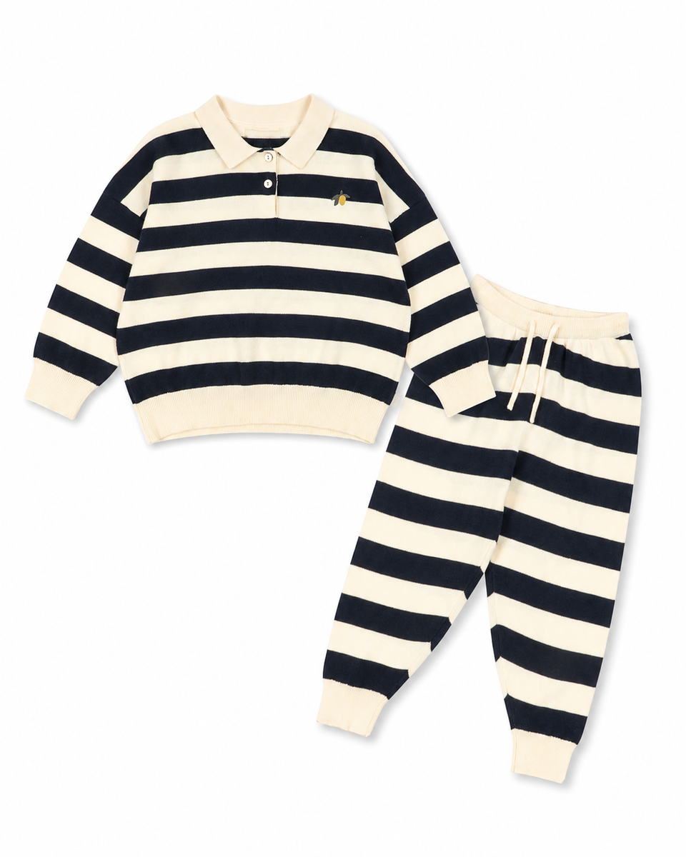 Konges Slojd Navy Stripe Manis Knit Set