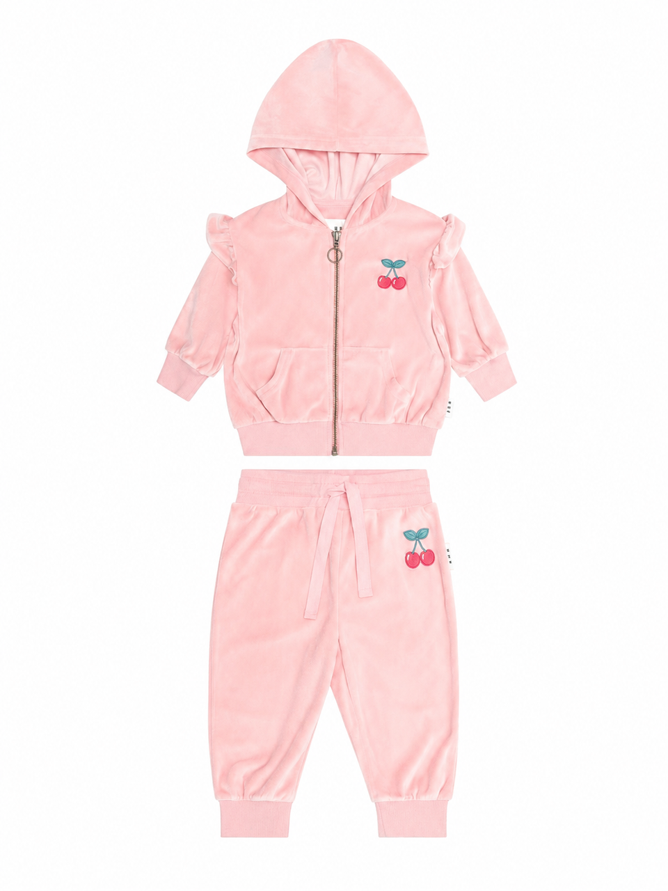 Hux Vintage Pink Cherry Velour Zip Hoodie