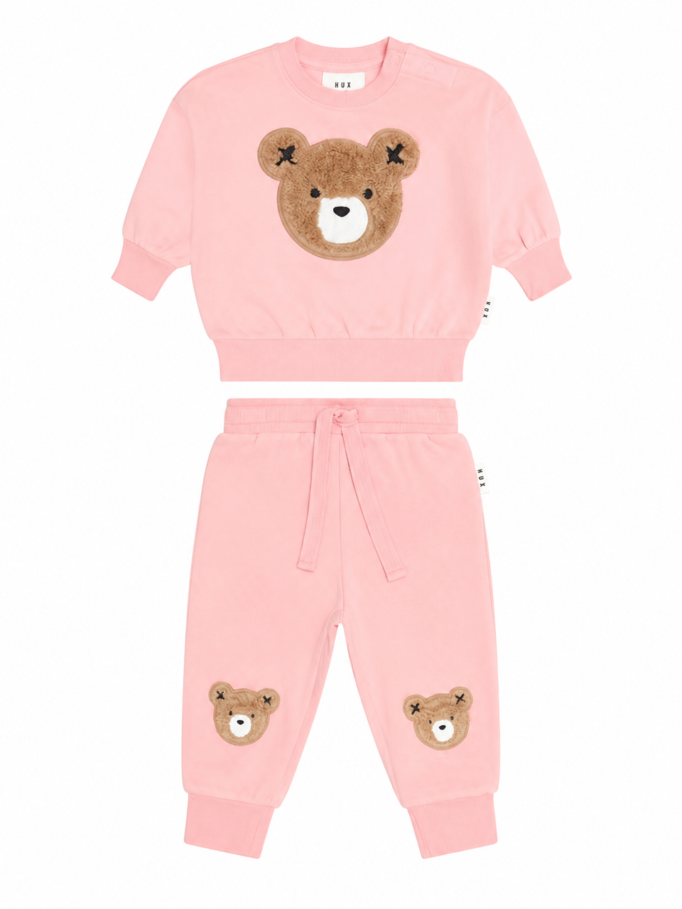 Hux Vintage Pink Furry Bear Set