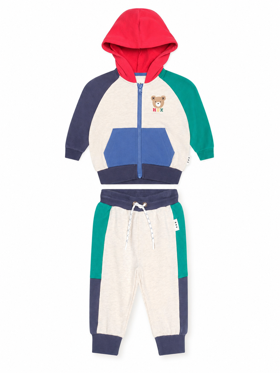 Hux Multi Colour Block Raglan Sweatset