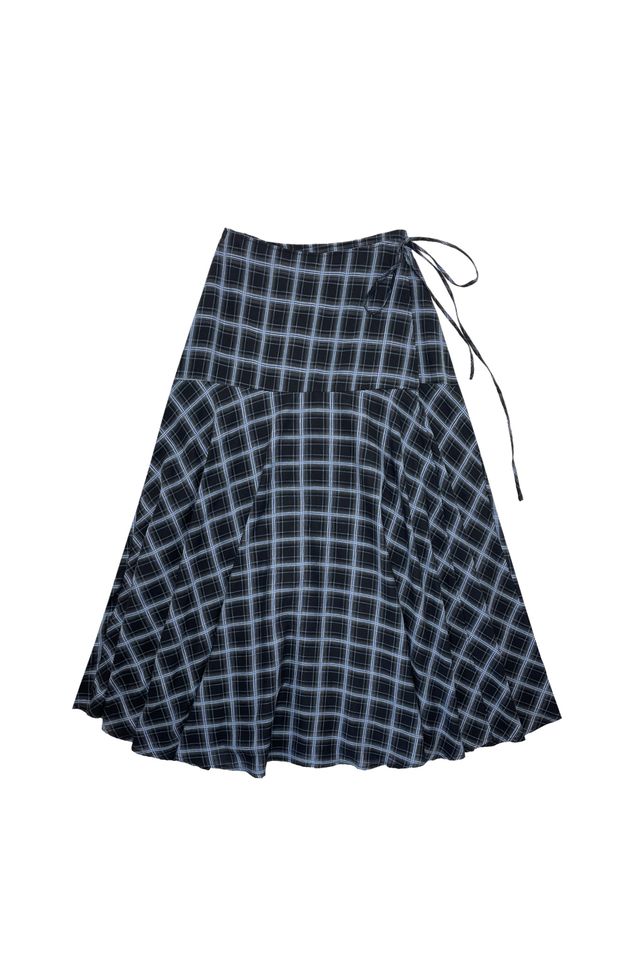 Elle oh Elle Fernanda Blue/Black Plaid Skirt