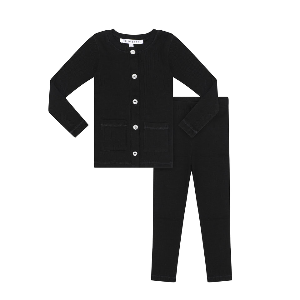 Little Parni Black Rhinestone Set