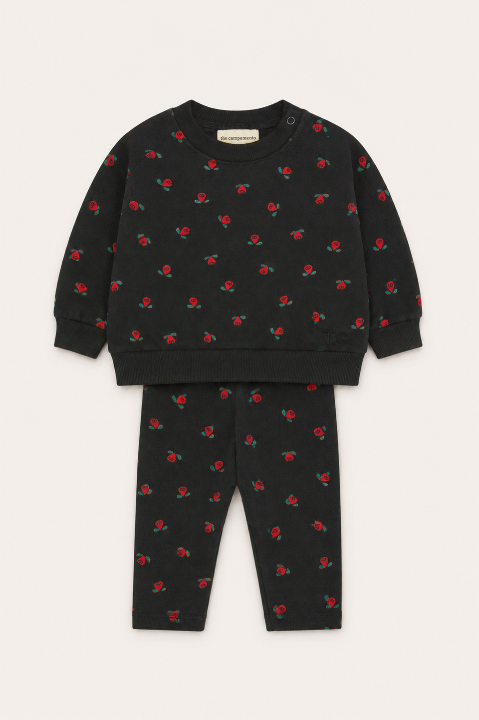 The Campamento Grey Flowers Baby Set