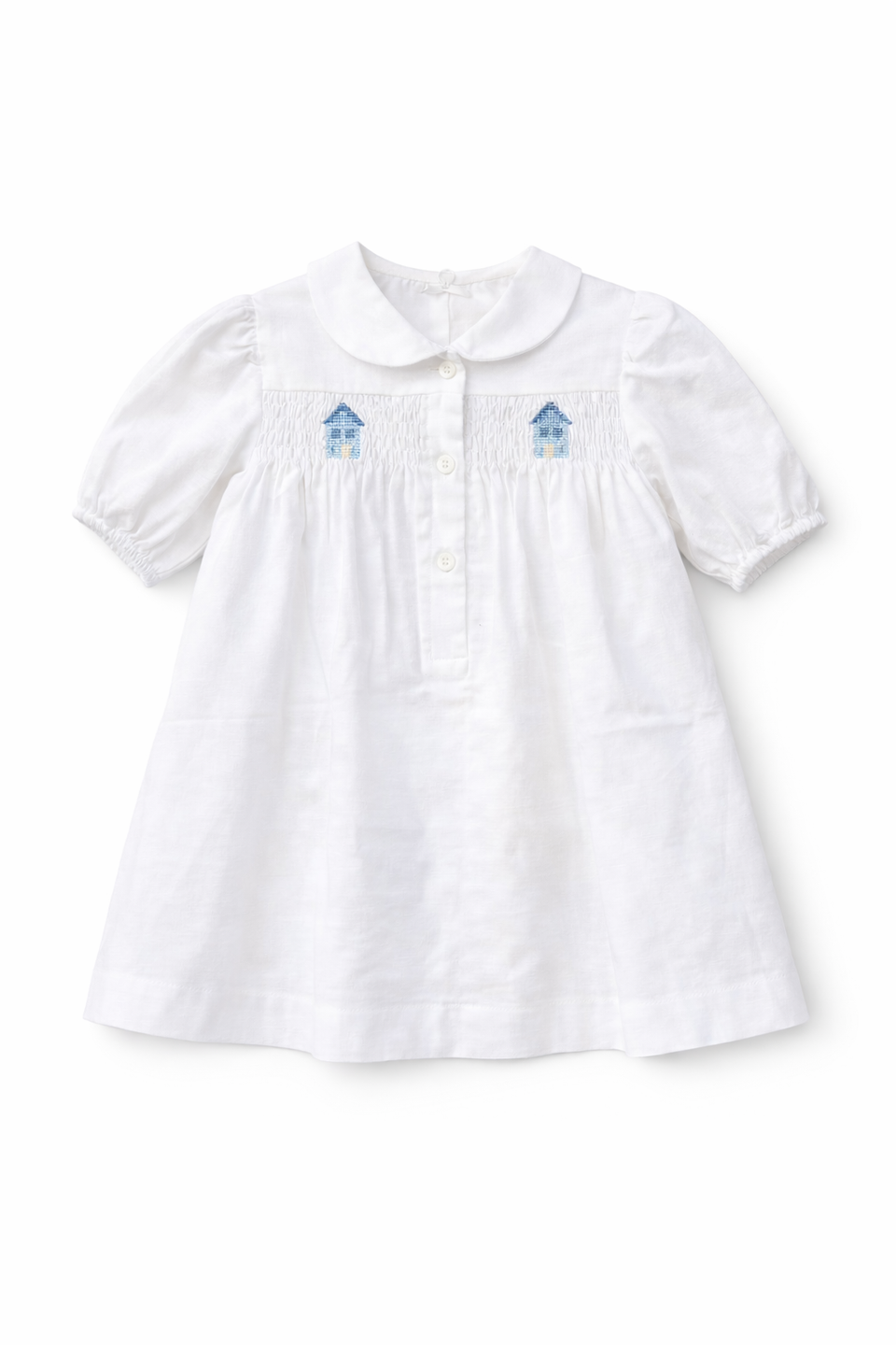 Calla Lili White Smocked S/S Dress