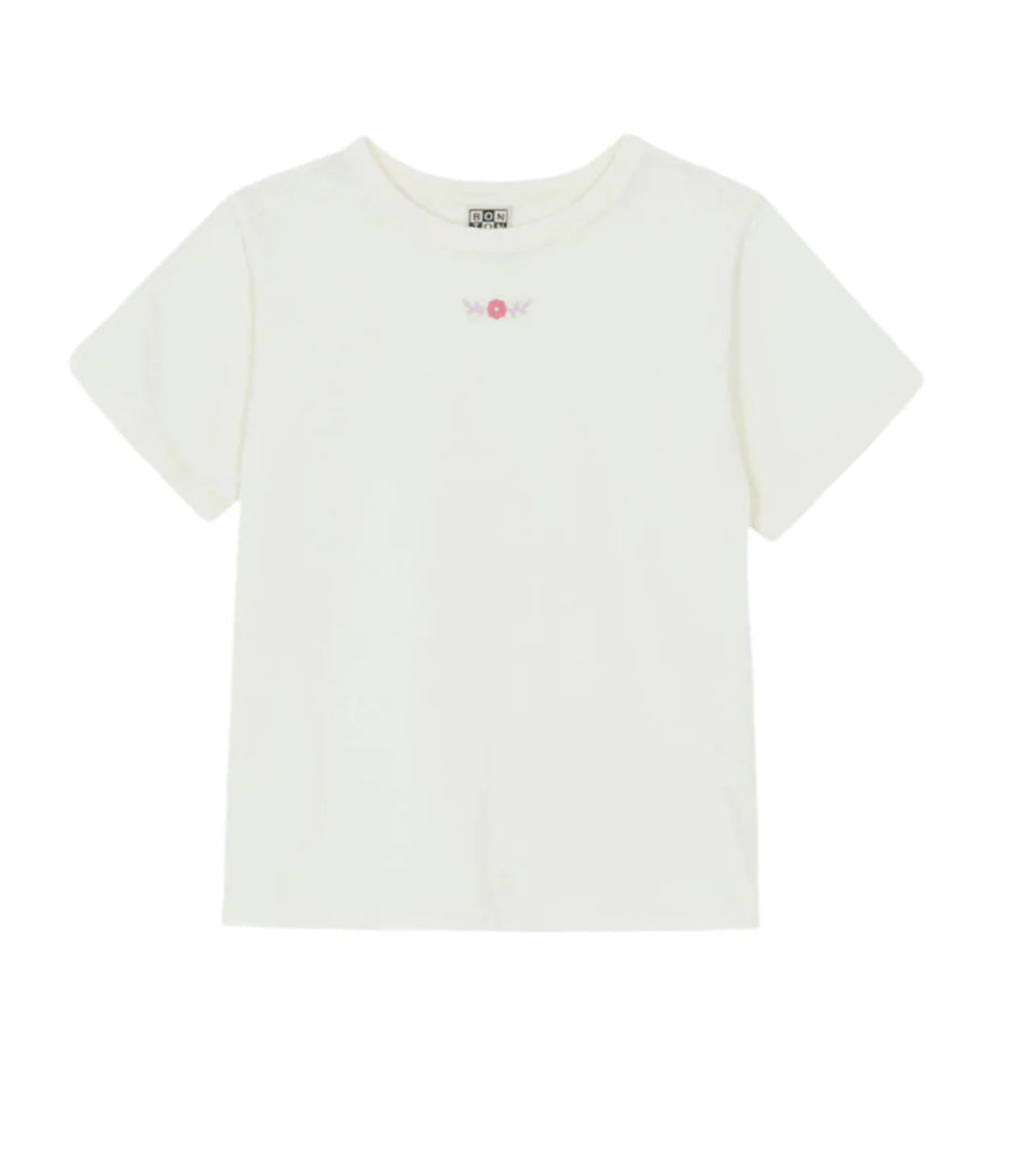 Bonton Cream Flower T-Shirt