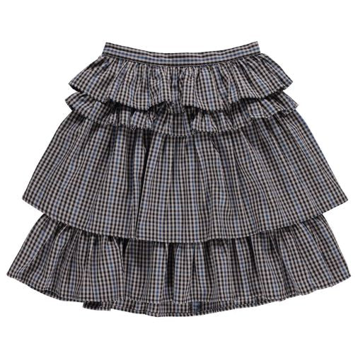 Jaybee Natural Plaid Ruffled Skirt