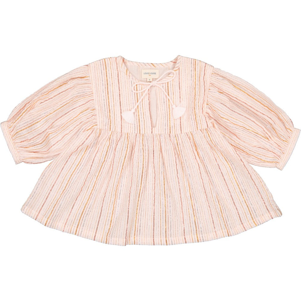 Louis Louise Lurex Stripe Pink Poonam Blouse