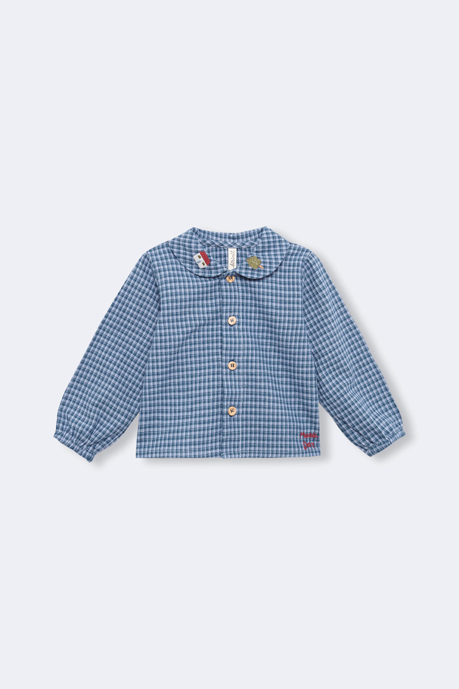 Birinit Indigo Gingham w/ Khaki Corduroy Overall Set