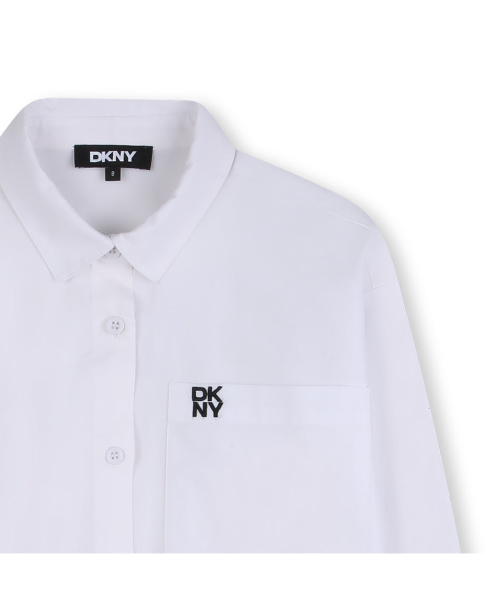 DKNY White Poplin Button Down Shirt