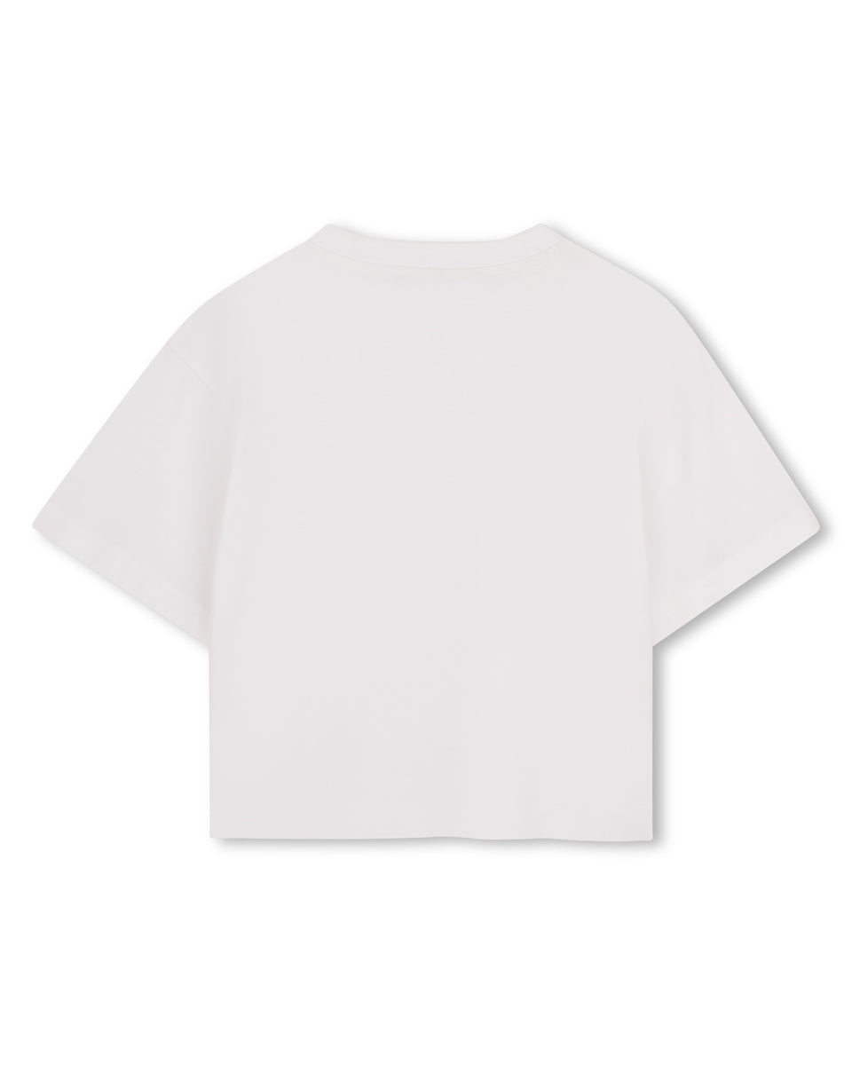 DKNY White Jersey S/S Embroidered Badges T- Shirt