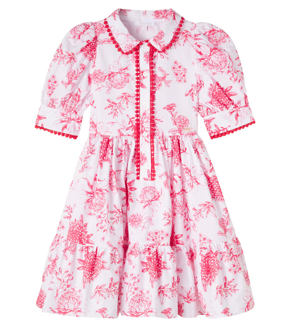 Patachou R0012 Pink Floral Cotton Dress *check length before ordering.