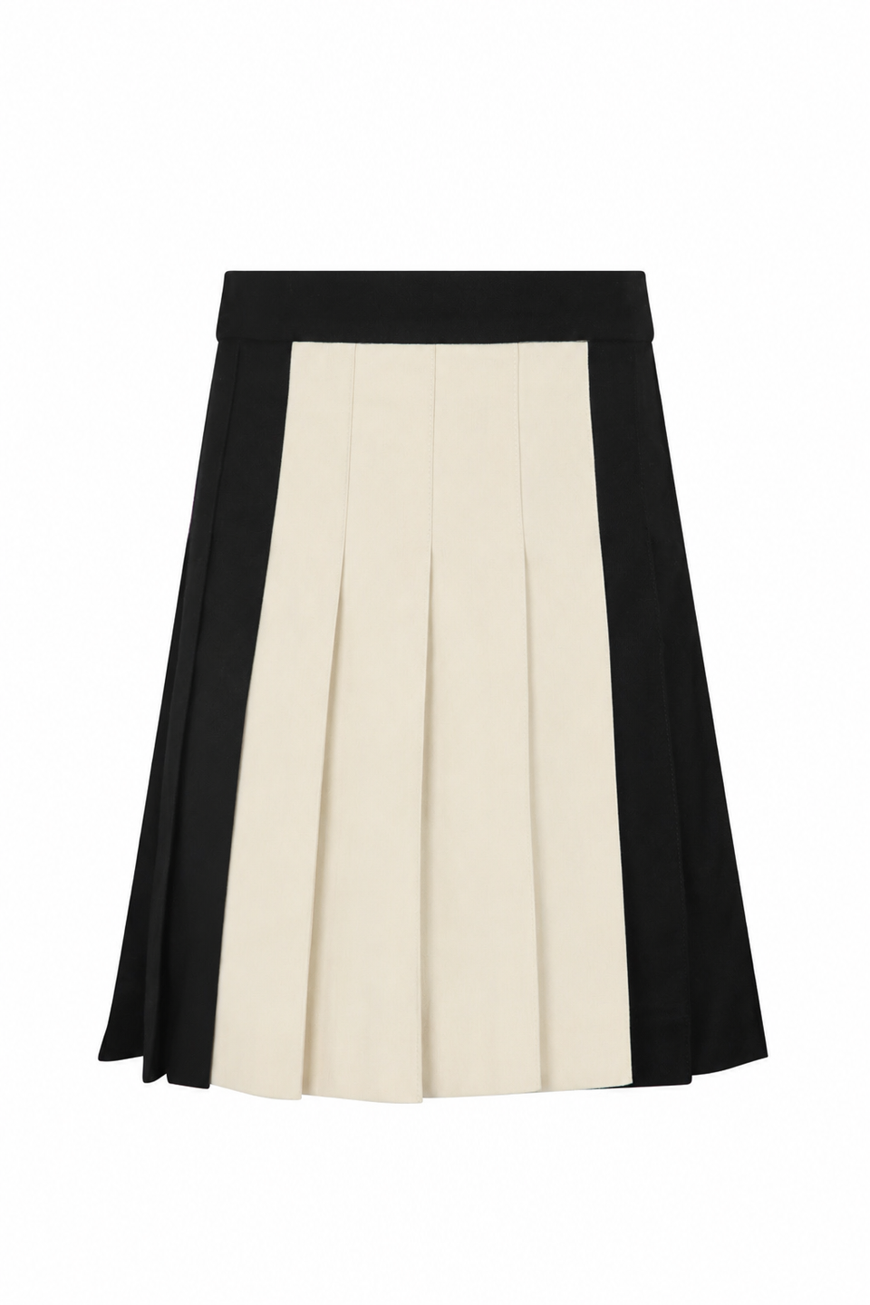 Little Parni Black Two Tone Pleated Skirt